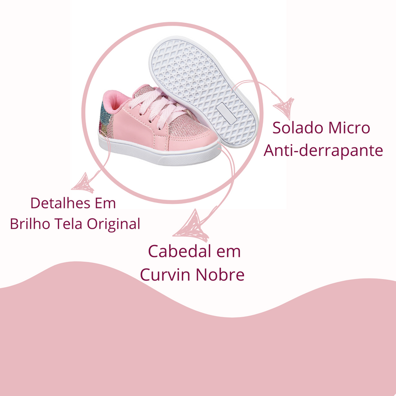 Tênis  Casual, Sapato de Criança Infantil Juvenil Meninas  Rosa disponivel do 20 ao 32